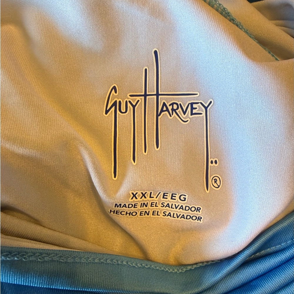 NWT Guy HARVEY Light Blue Hooded Fishing & Performance Shirt - Picture 8 of 8